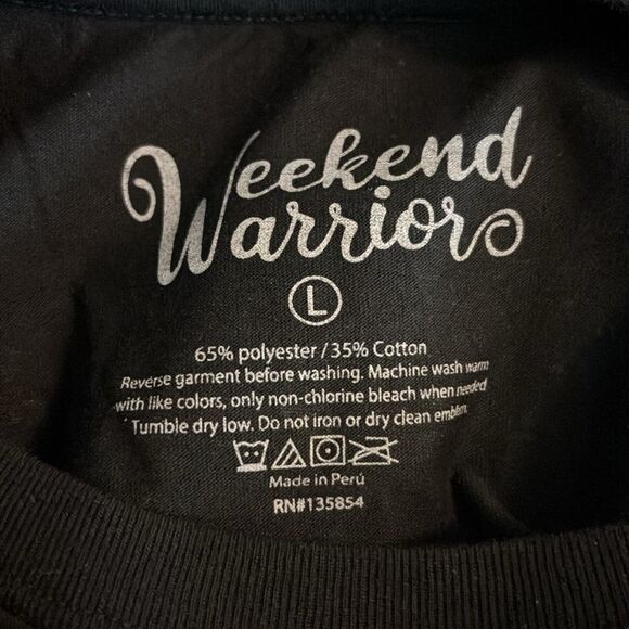 Weekend warrior cropped tshirt tee shirt large - Picture 3 of 3